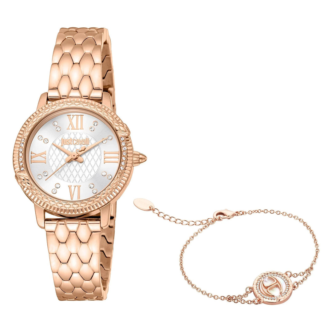 Just Cavalli Signature Snake Viperized Rose Gold Silver Grey image 0