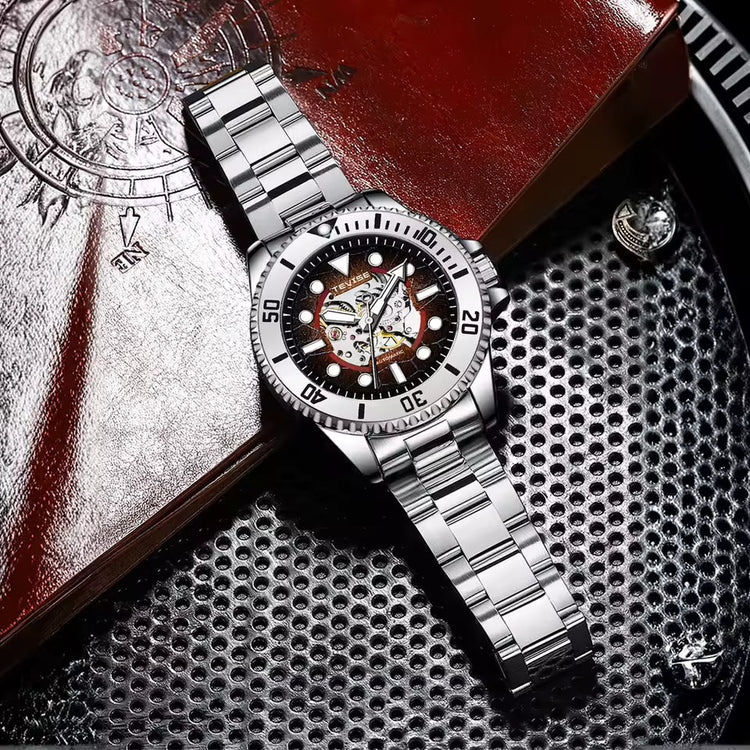 TEVISE Tanker Skeleton Automatic Watch Black image 2