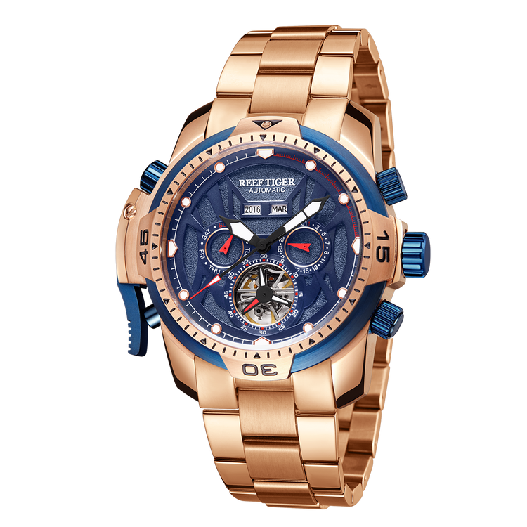 Reef Tiger Men's Aurora Transformers Skeleton Automatic Mechanical Watch image 10