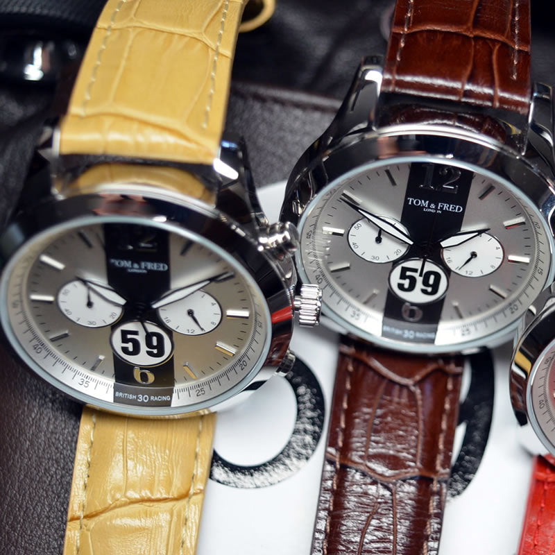 TOM & FRED British Racing 59 Mustang Tan Watch