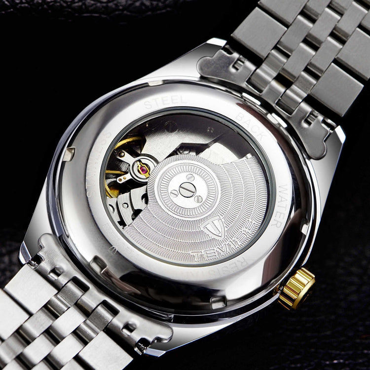 TEVISE Classic Automatic Calendar Two Tone/Black Watch image 4
