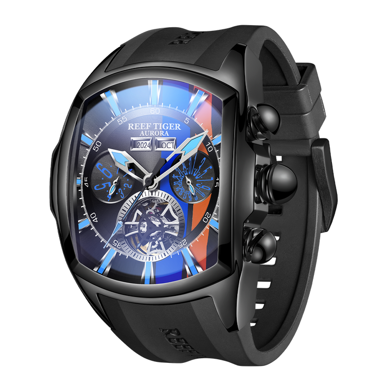 Reef Tiger Men's Aurora Tank Racing Sport Automatic Watch image 1