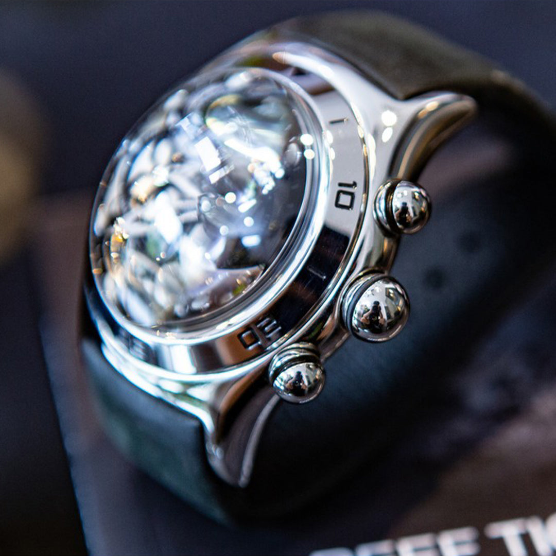 Reef Tiger Men's Aurora Air Bubbles Automatic Mechanical Skeleton Watch image 3