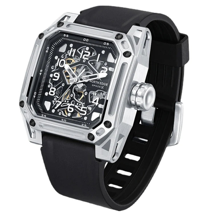 NORTH EDGE Tactical Space-X Automatic Watch Silver / Black image 1