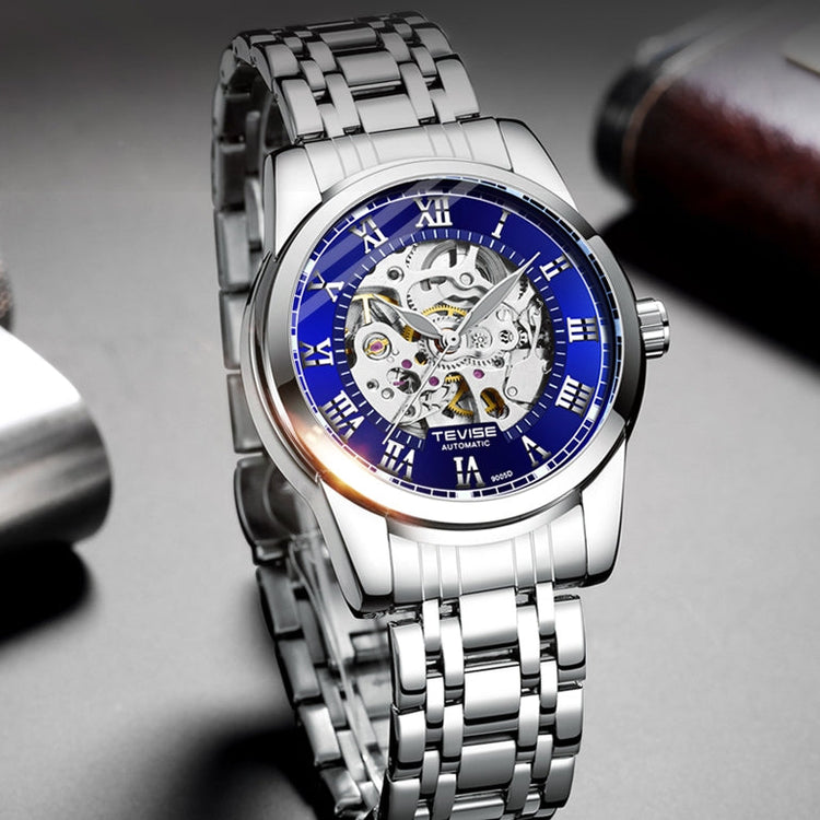 TEVISE Skeleton Classic Steel Silver/Black Watch image 4