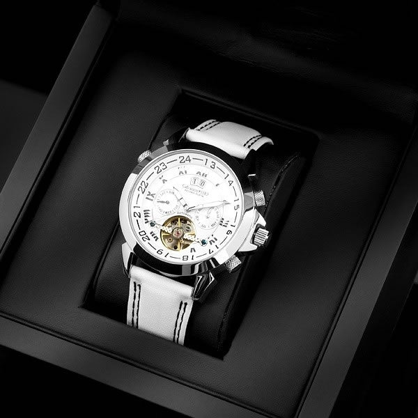 CALVANEO 1583 Men's Astonia White Snow Platin Edition Automatikuhr Watch Watch