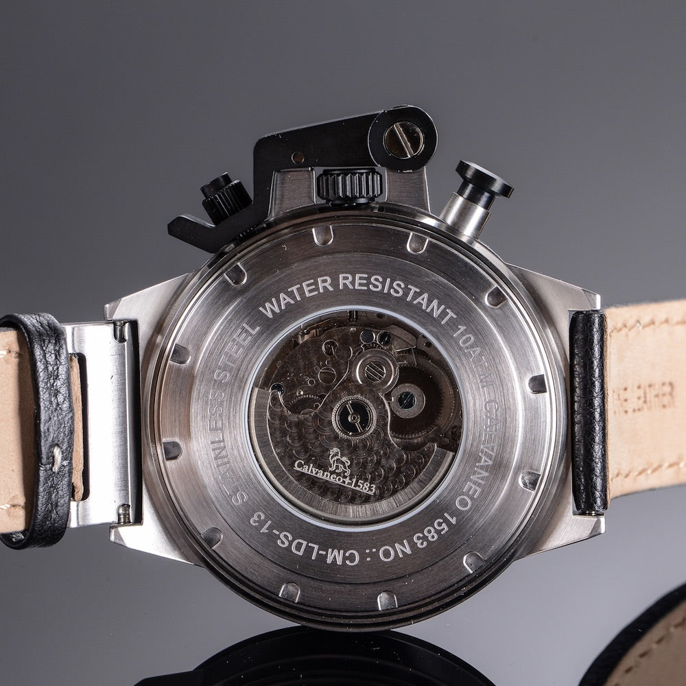 CALVANEO 1583 Liondome Steel Creme Calendar Automatic Watch Watch