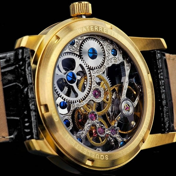CALVANEO 1583 Men's Squelette II Platin Handaufzug (Mechanical) Gold Watch
