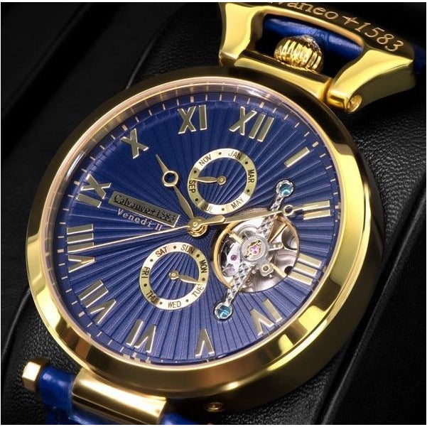 CALVANEO 1583 Venedi Automatic Watch Gold/Blue Watch