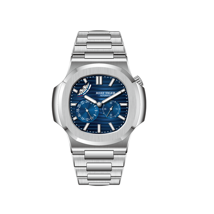 Reef Tiger Men's Peak 44mm Square Crystal Bezel Automatic Watch RGA2019 - Steel Bezel image