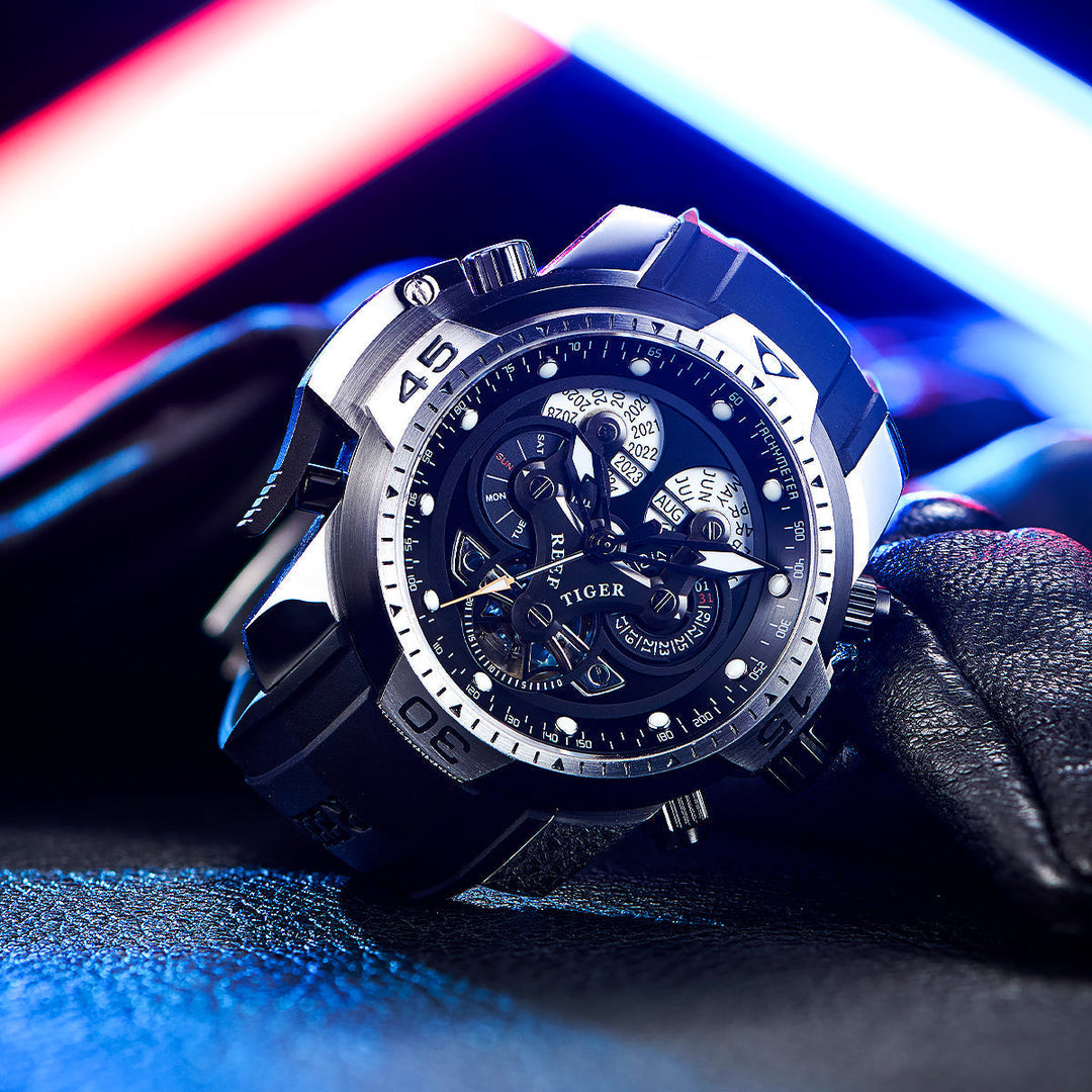 Reef Tiger Men's Aurora Concept Skeleton Automatic Mechanical Watch image 3