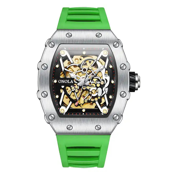 ONOLA Creed-X AUTOMATIC Watch - Silver / Green image