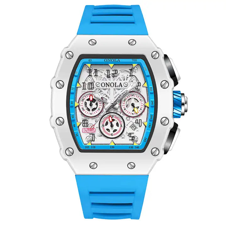 ONOLA Grande Prix Shanghai Chronograph Watch MILK - White / Blue image