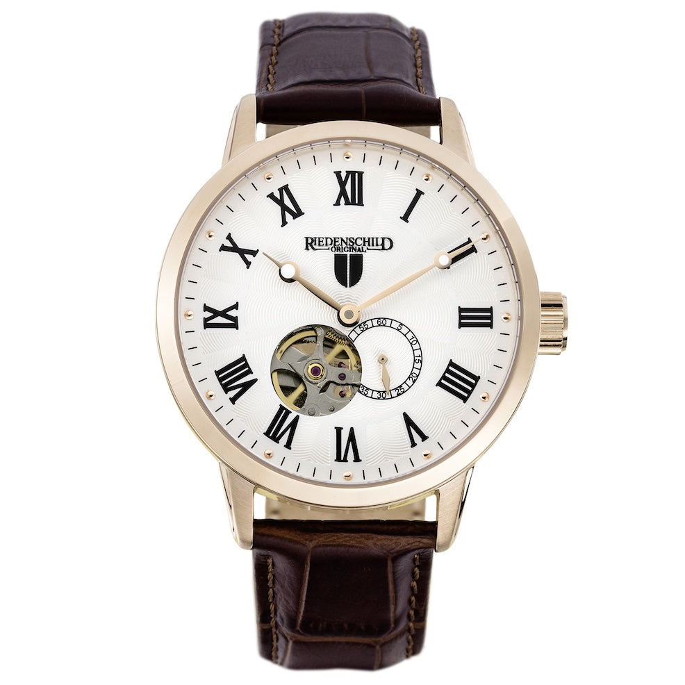 RIEDENSCHILD PRECISION INSTRUMENTS GERMANY Men's Automatic Reich Power Reserve Watch Gold/Brown image 0