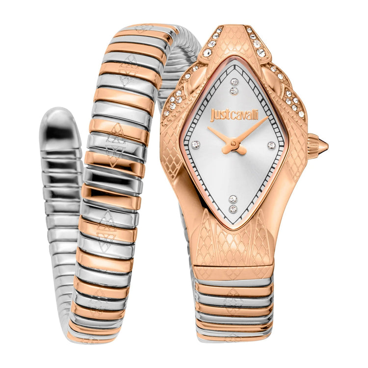 Just Cavalli Signature Snake Ferocious Two Tones RG Silver image 0
