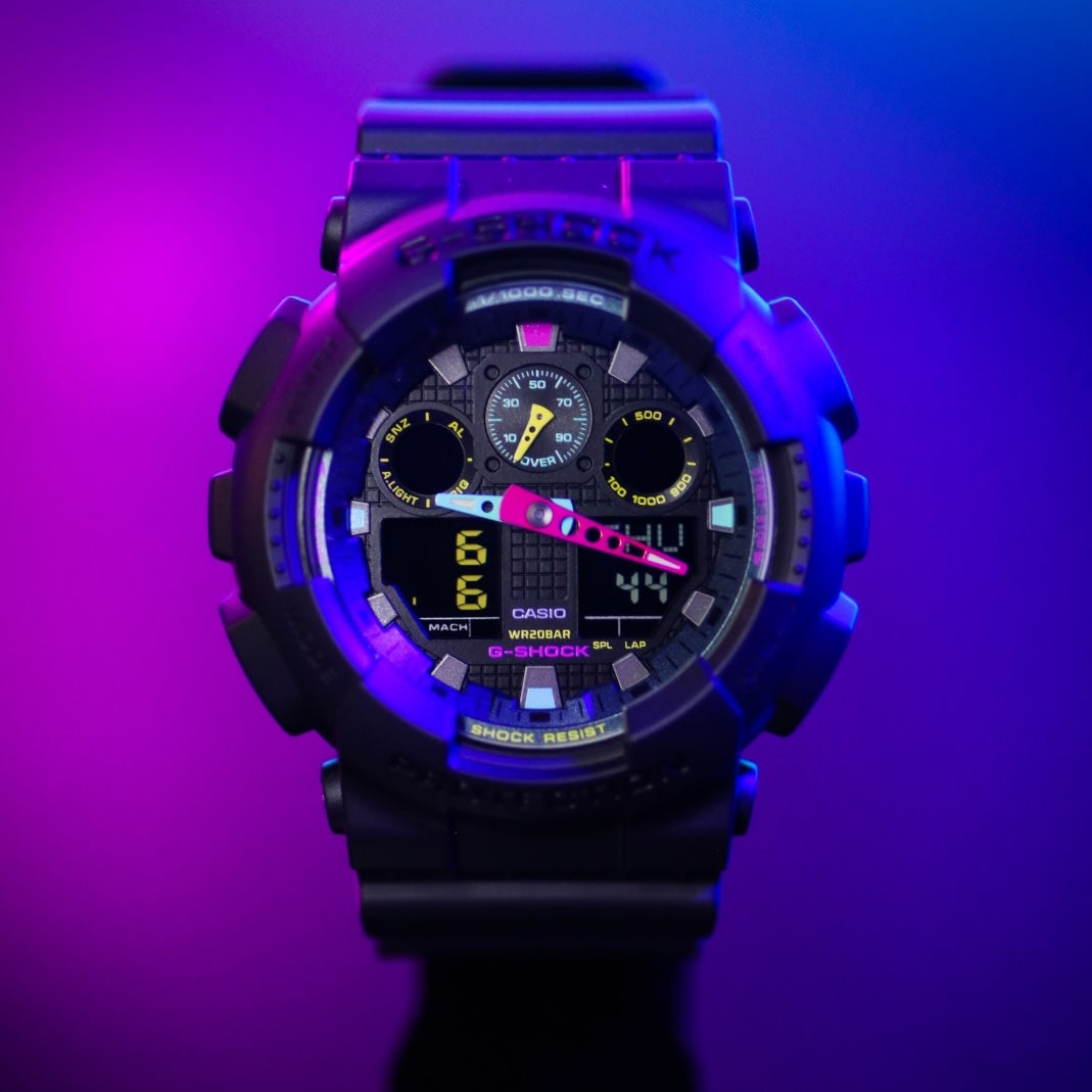 CASIO Men's G-Shock Watch GA-100MF Multi-Fluorescent