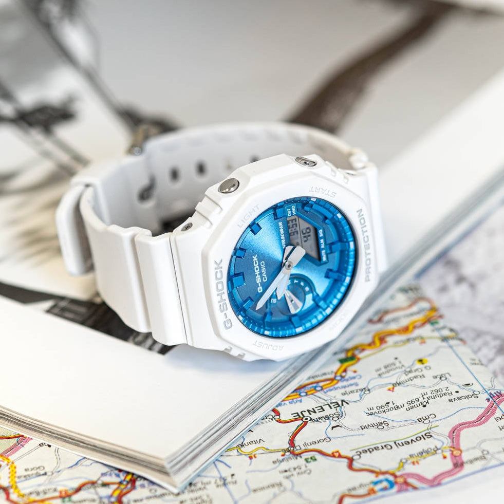 CASIO Men's G-Shock Watch GA-2100 Ice White