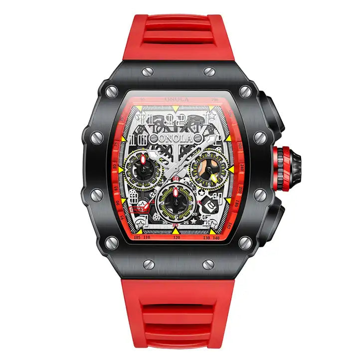 ONOLA Grande Prix Shanghai AUTOMATIC Chronograph Watch - Black / Red image