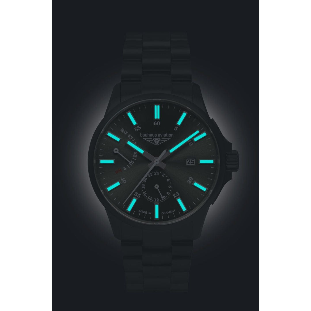 BAUHAUS AVIATION Men’s Titanium Automatic Power Reserve Watch 2860M4 image 3