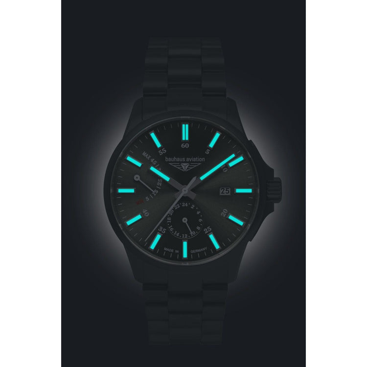 BAUHAUS AVIATION Men’s Titanium Automatic Power Reserve Watch 2860M4 image 3