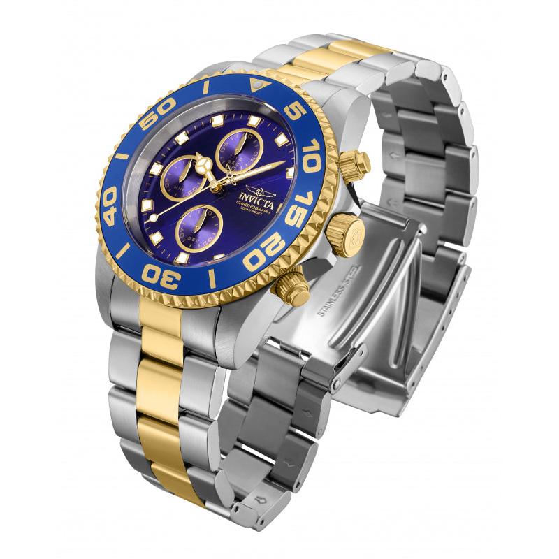 INVICTA Men's Pro Diver 43mm Chronograph Watch Two Tone/Blue image 1