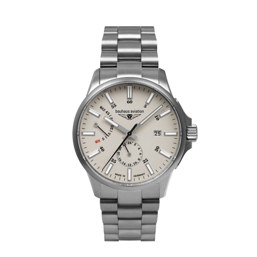 BAUHAUS AVIATION Men’s Titanium Automatic Power Reserve Watch 2860M5 image 3