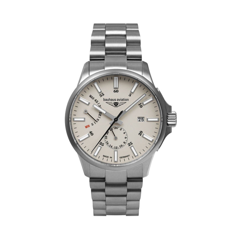 BAUHAUS AVIATION Men’s Titanium Automatic Power Reserve Watch 2860M5 image 3