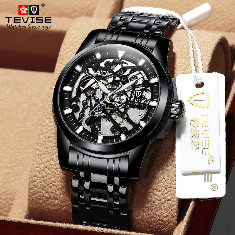 TEVISE Skeleton Classic II Steel Black Edition Watch image 0