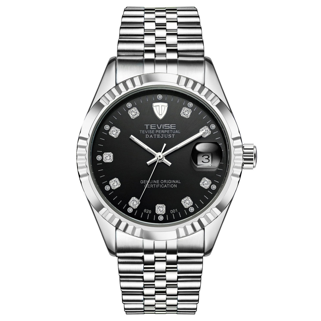 TEVISE Classic Automatic Calendar Silver/Black Watch image 0
