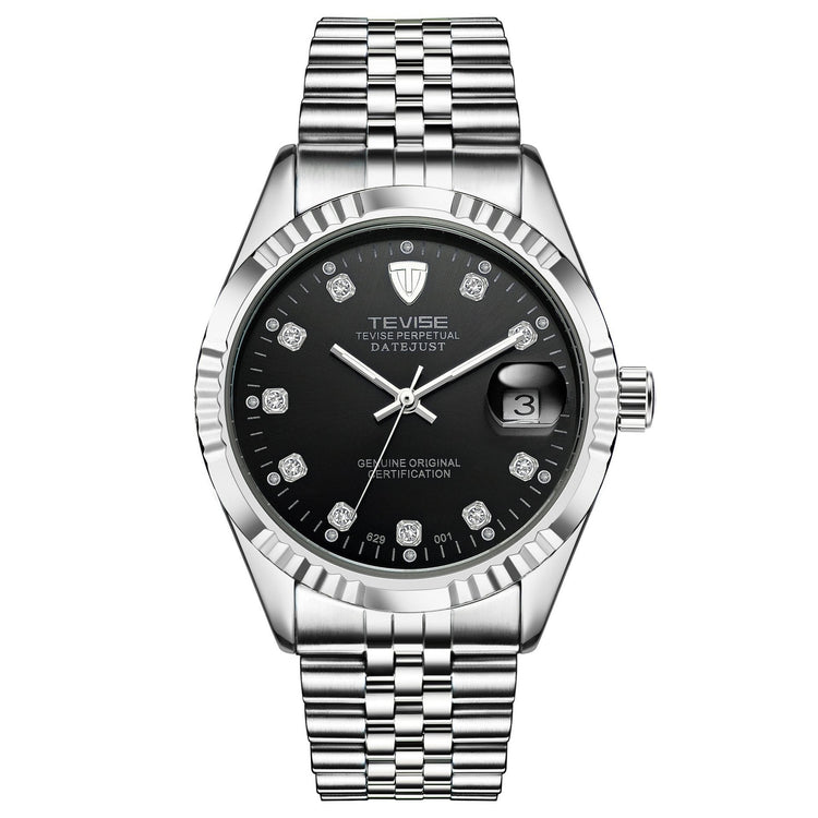 TEVISE Classic Automatic Calendar Silver/Black Watch image 0