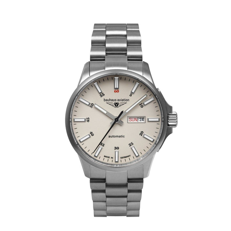 BAUHAUS AVIATION Men’s Titanium Automatic Day Date Watch 2866M5 image 3