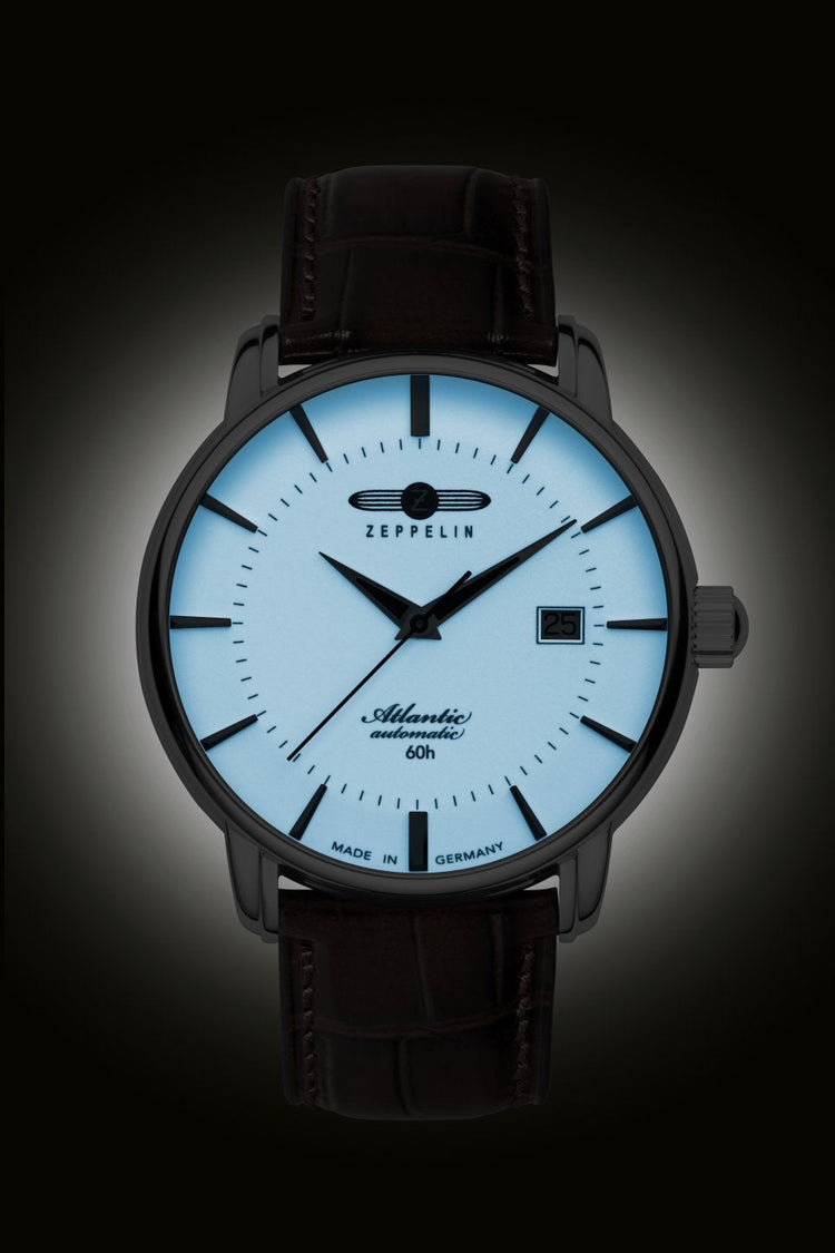 ZEPPELIN Men's Atlantic Automatic 60h Date Watch Night Glow 84605 image 1