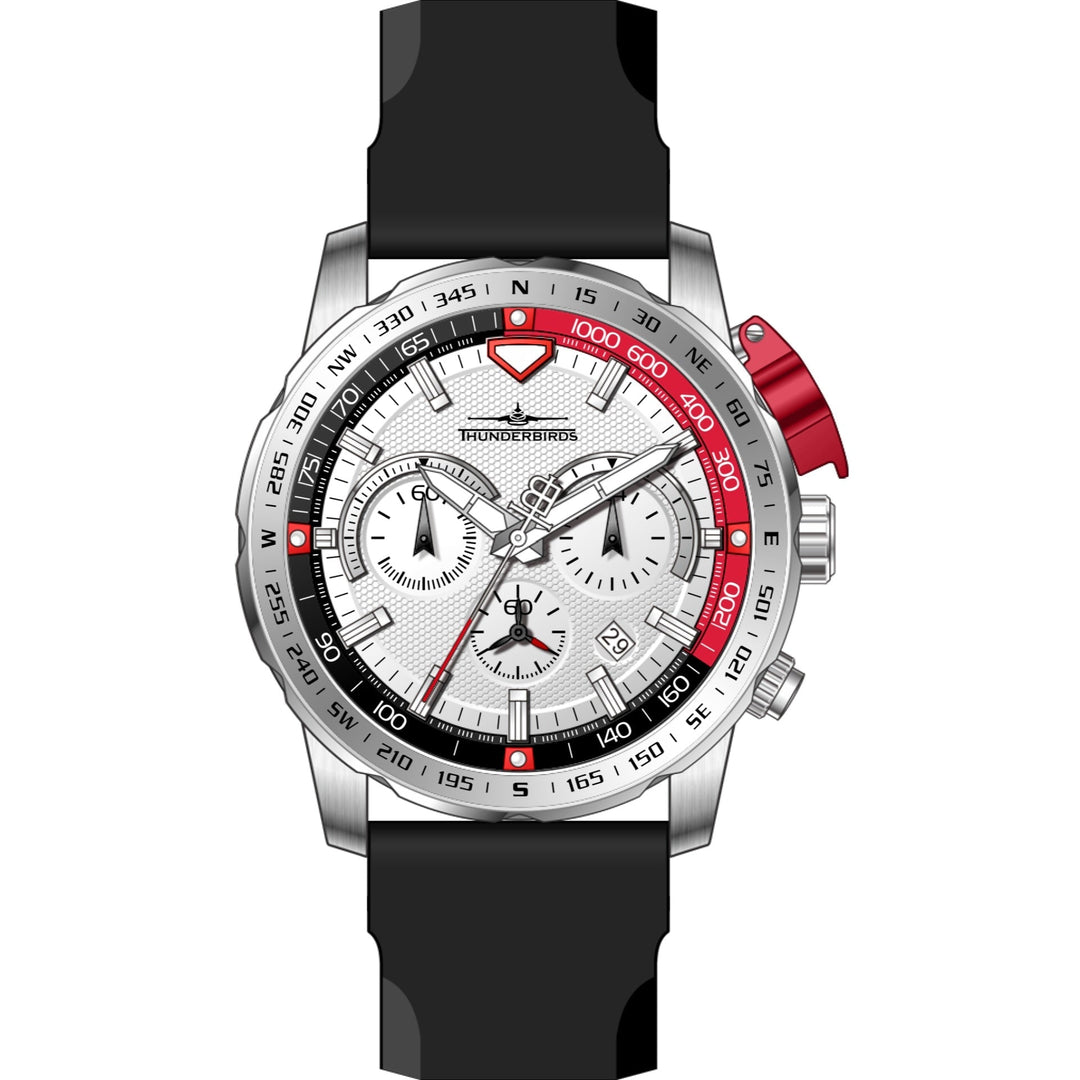 THUNDERBIRDS Aircraft Ejector Tachy Chronograph Silicone Strap Watch image 1