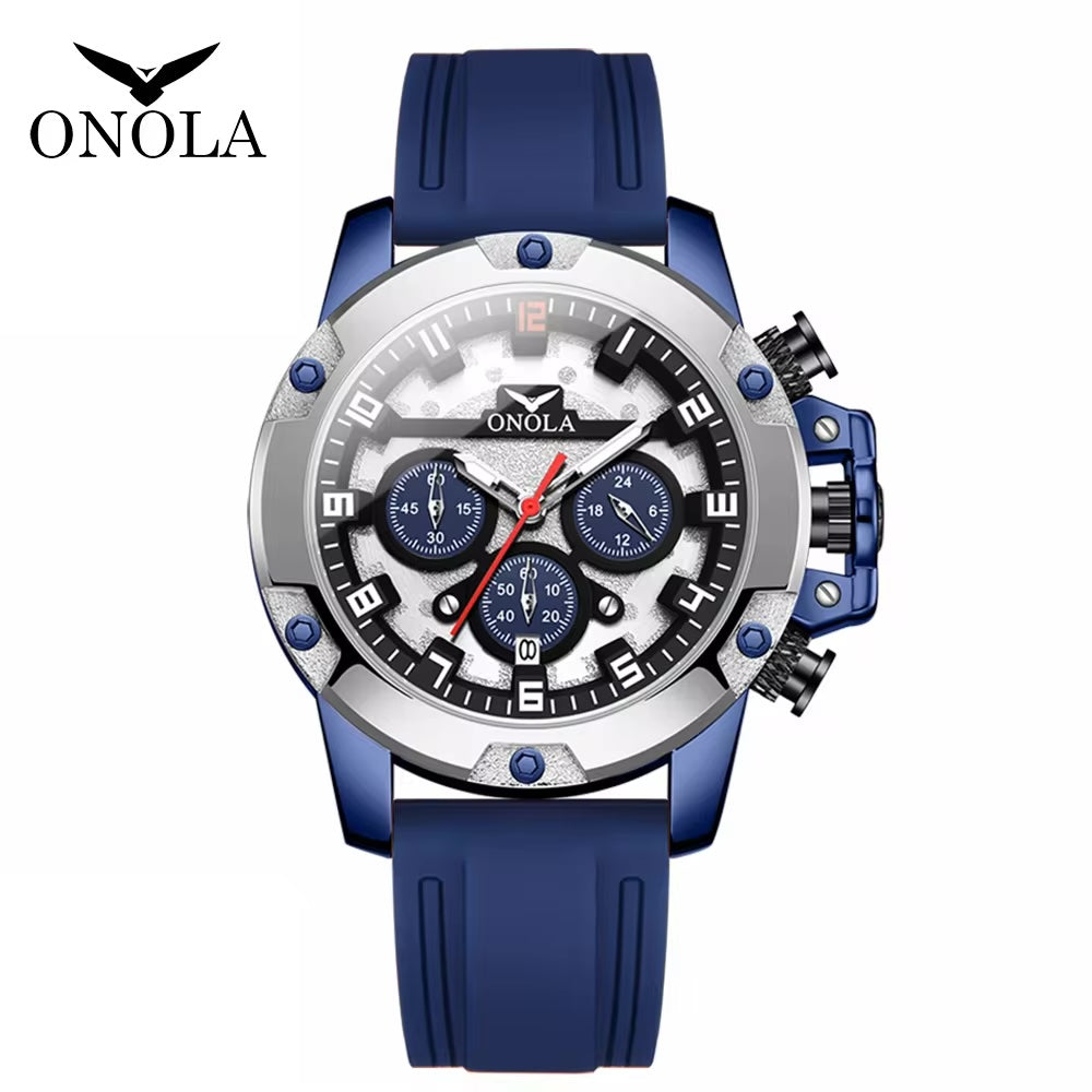 ONOLA Freeman Quartz Chronograph Silicone Strap Watch image 10