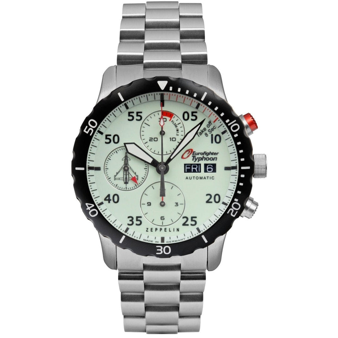 ZEPPELIN Men's Eurofighter Automatic Chronograph Steel Bracelet Watch 7218M5 image 0