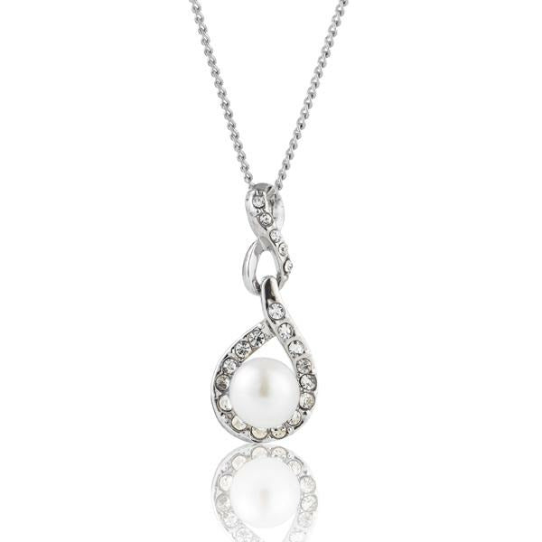 BRITISH JEWELLERS Freshwater Pearl Adaliz Set with Tiffany-Style Bracelet