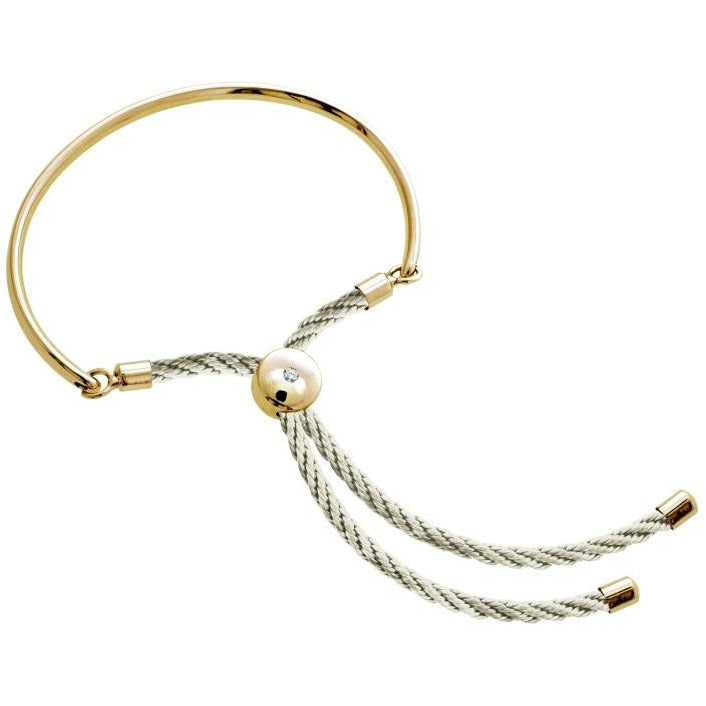BRITISH JEWELLERS Bali Bracelet in 14k Gold with Cream, Embellished with Crystals from Swarovski®