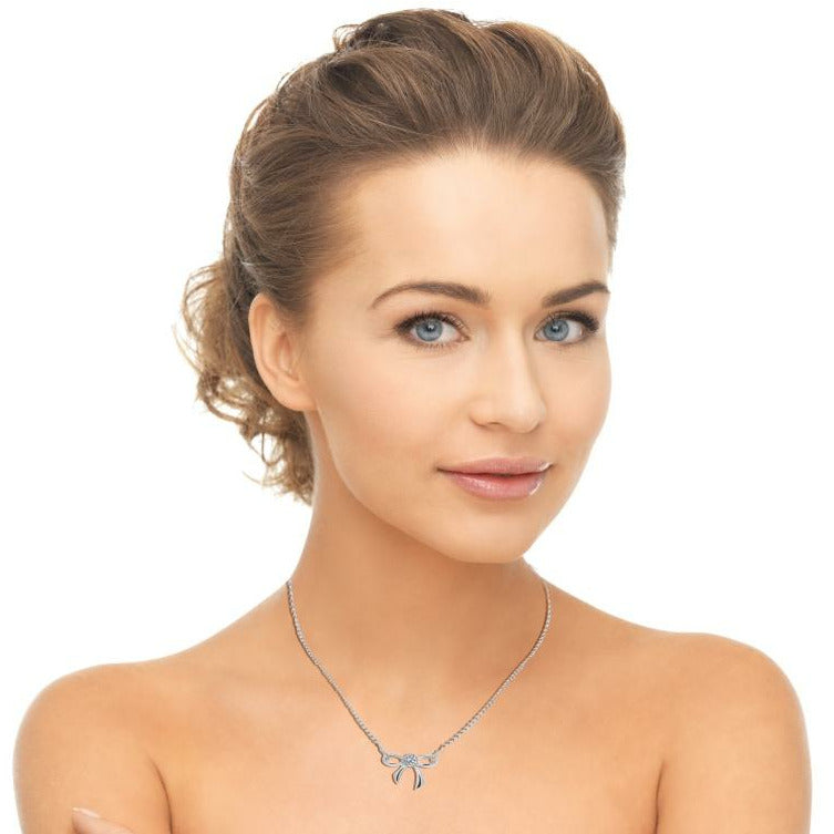 BRITISH JEWELLERS Bow Pendant, Embellished with Crystals from Swarovski®