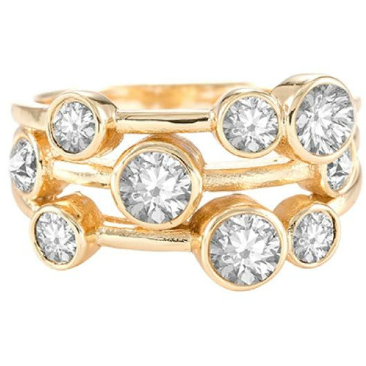 BRITISH JEWELLERS Cluster Ring in 14K Gold (Medium), Made with Swarovski Elements®