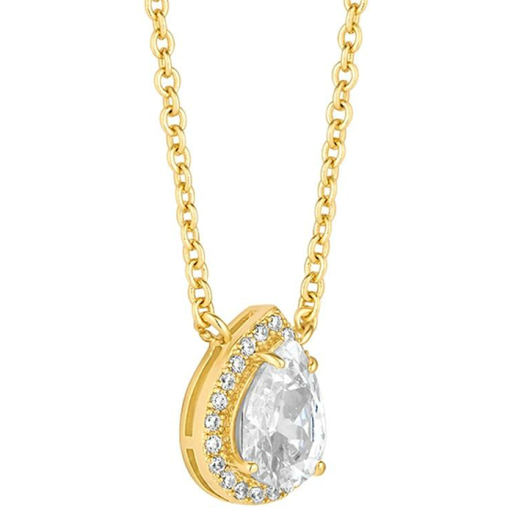 BRITISH JEWELLERS Droplet Pendant in 14K Gold, Embellished with Crystals from Swarovski®