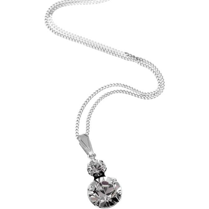 BRITISH JEWELLERS Duo Pendant and Solo Stud Earrings Set, Embellished with Crystals from Swarovski®