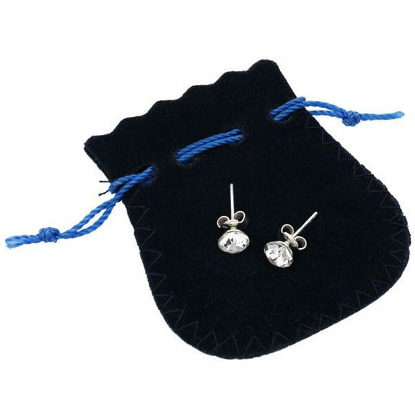 BRITISH JEWELLERS Large Heart Pendant (Clear) and Solo Stud Earrings Set
