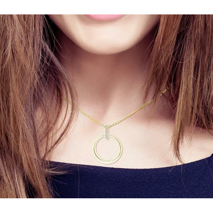 BRITISH JEWELLERS Horizon Pendant in 14K Gold Plating, Embellished with Crystals from Swarovski®