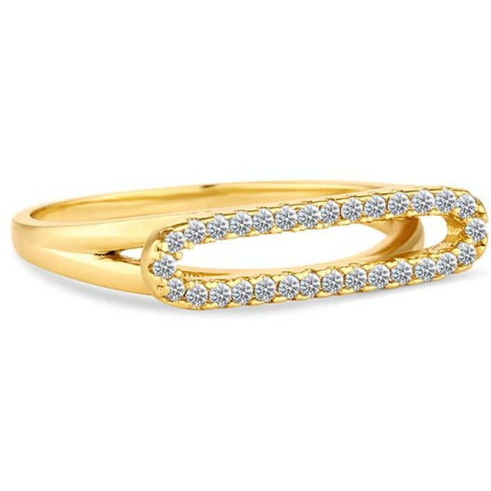 BRITISH JEWELLERS Illuminate Ring in 14K Gold, Embellished with Crystals from Swarovski® (Medium)