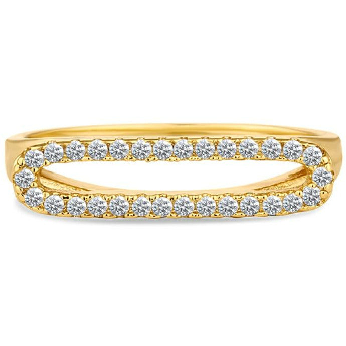 BRITISH JEWELLERS Illuminate Ring in 14K Gold, Embellished with Crystals from Swarovski® (Medium)