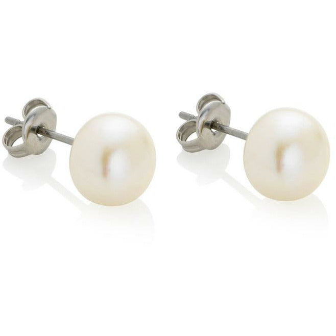BRITISH JEWELLERS Freshwater Pearl Bow Set with Tiffany-Style Bracelet
