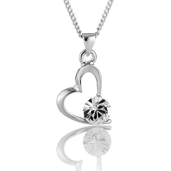 BRITISH JEWELLERS Princess Heart Pendant and Solo Stud Earrings Set