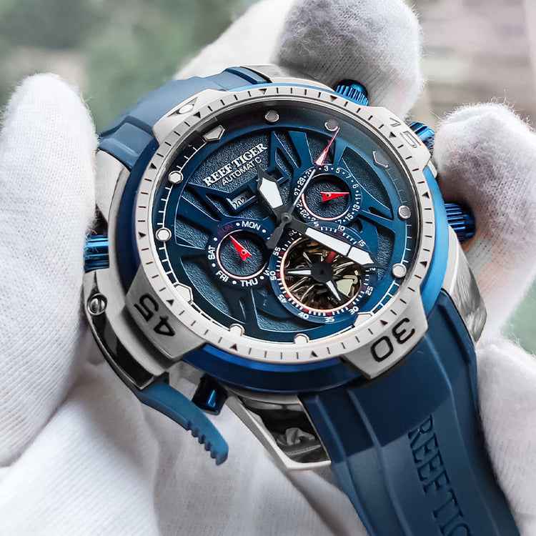 Reef Tiger Men's Aurora Transformers Skeleton Automatic Mechanical Watch image 2