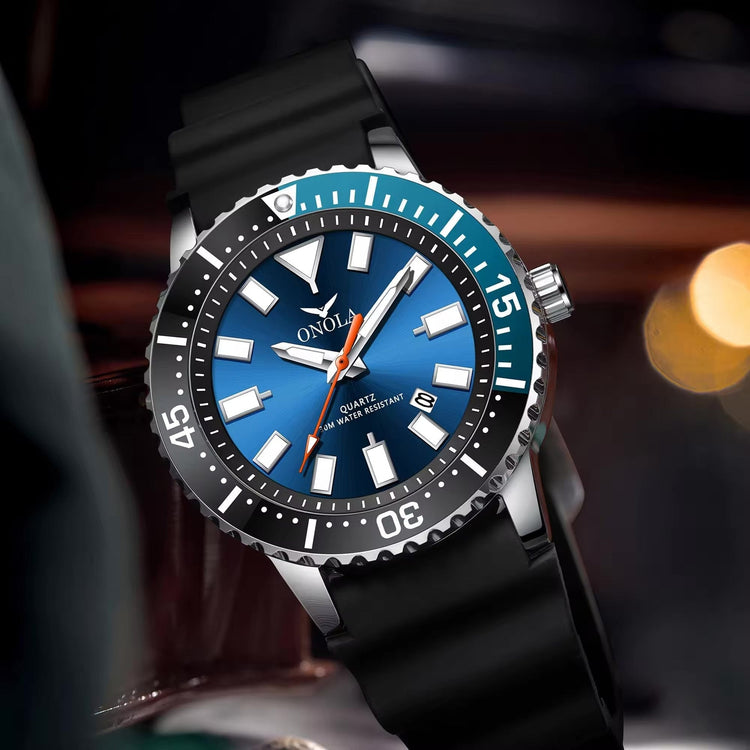 ONOLA Davaro Quartz Dive Inspired Silicone Strap Watch image 1