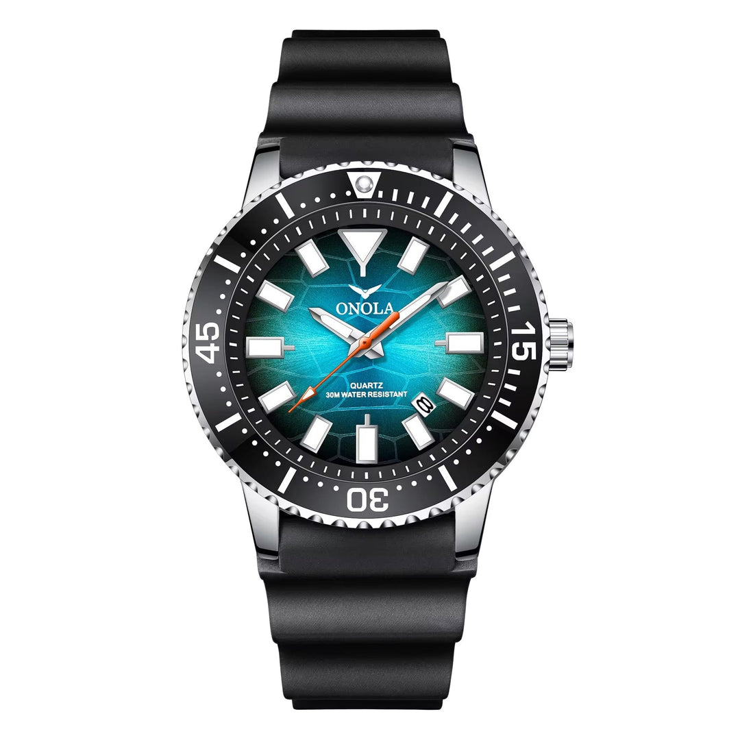 ONOLA Davaro Quartz Dive Inspired Silicone Strap Watch image 9